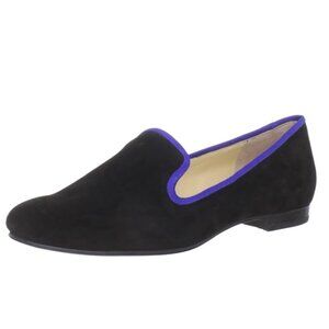 Cole Haan Sabrina Loafer Shoes Size-10B Leather /Suede Black with Blue Trim